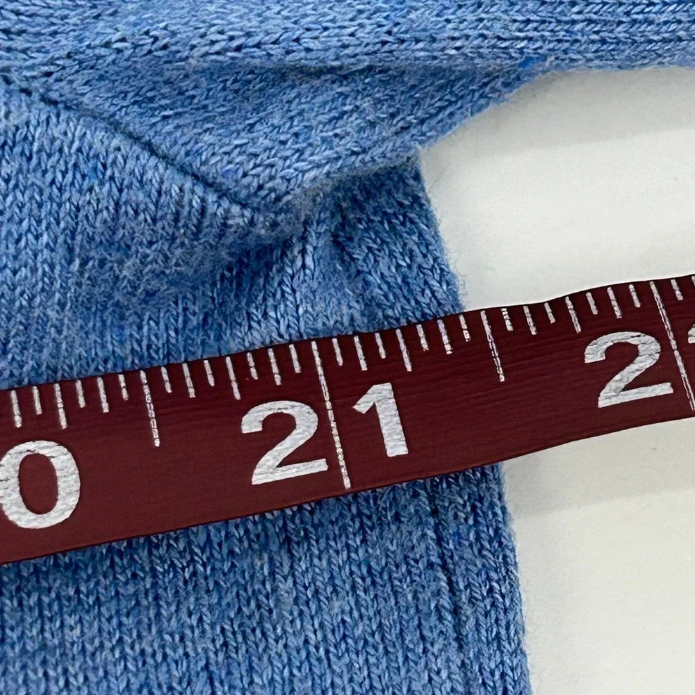 Banana Republic V-Neck Sweater Mens Medium Blue Silk Cashmere Blend Luxe Yarn